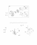 Electric Starter Rewind Starter Diagram and Parts List for  Briggs and Stratton Engine